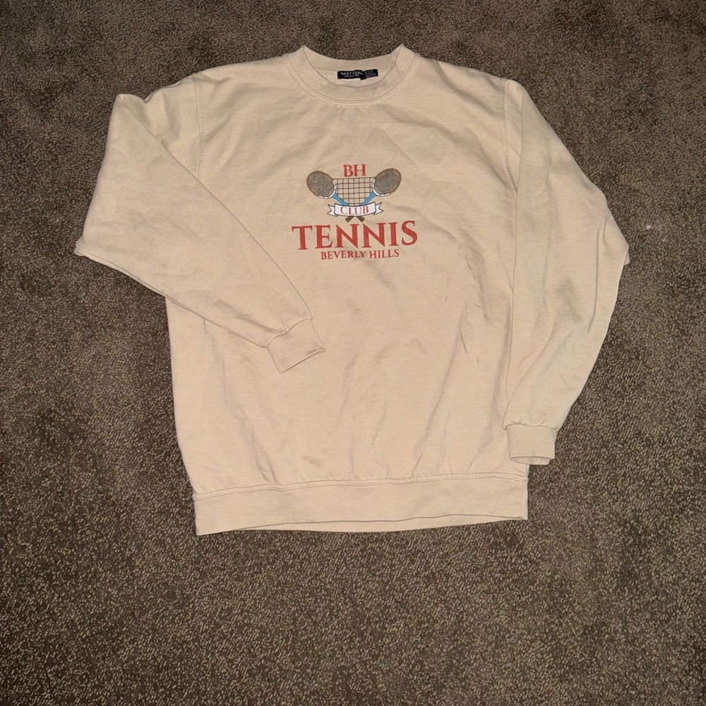 Beverly Hills tennis cream sweatshirt